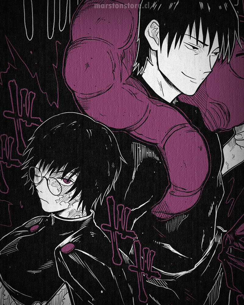 Polerón Jujutsu Kaisen - Toji Fushiguro x Maki Zenin