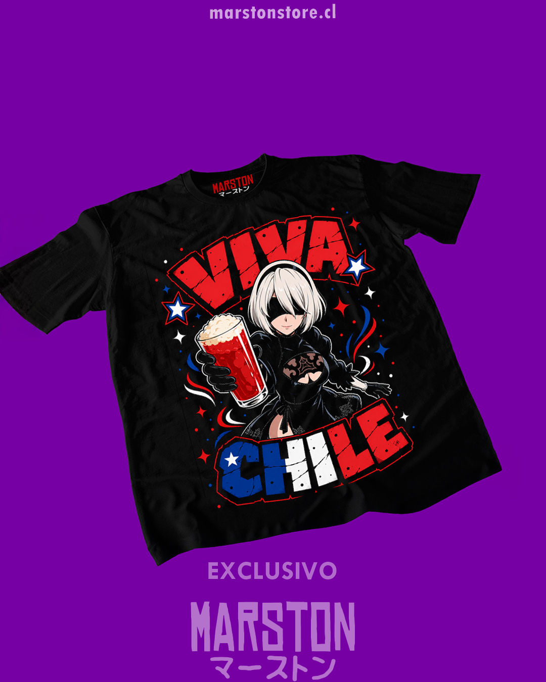 Polera Nier Automata - 2B Dieciochera