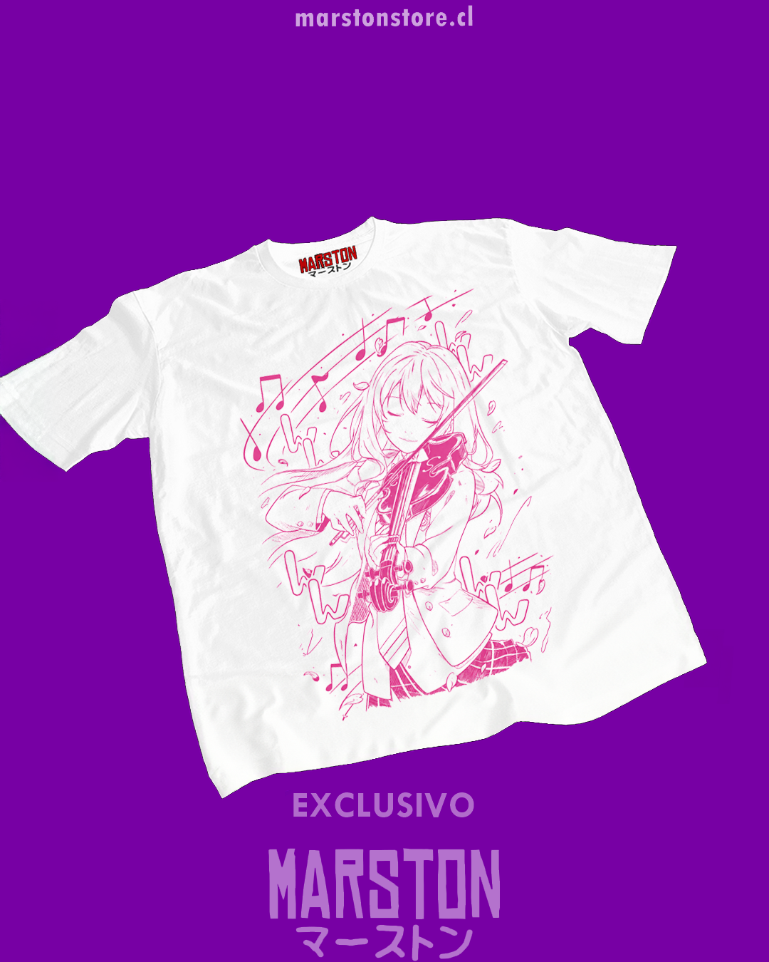Polera blanca de Shigatsu wa Kimi no Uso (Your Lie in April) con Kaori Miyazono