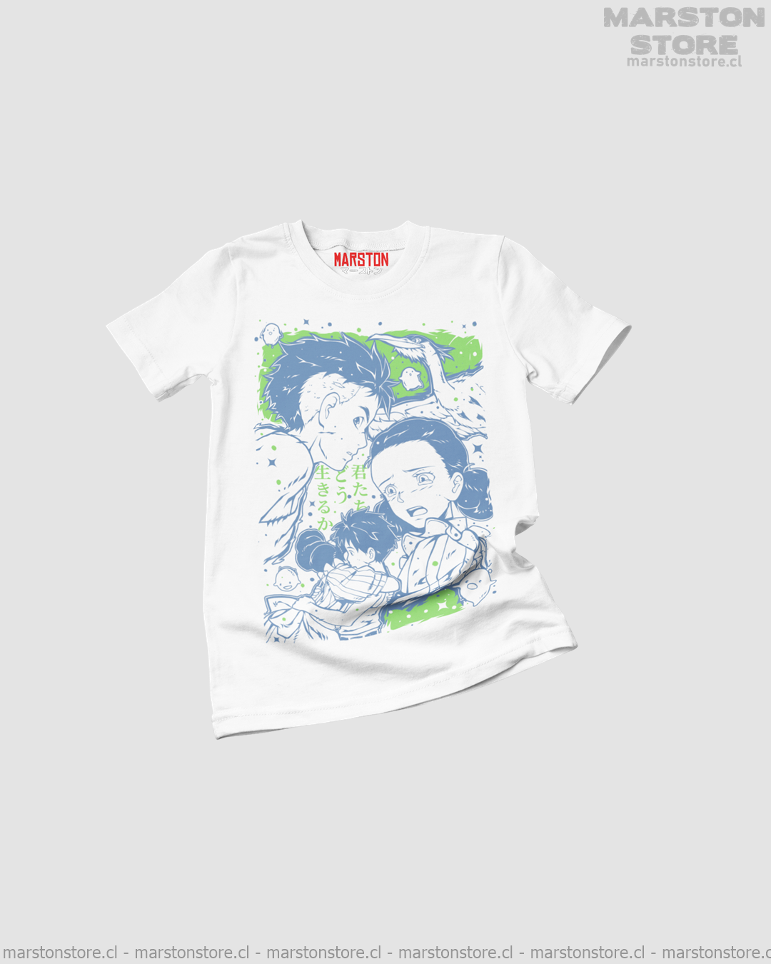 Polera blanca de Studio Ghibli: El Niño y la Garza (The Boy and the Heron / Kimitachi wa Do Ikiru ka)