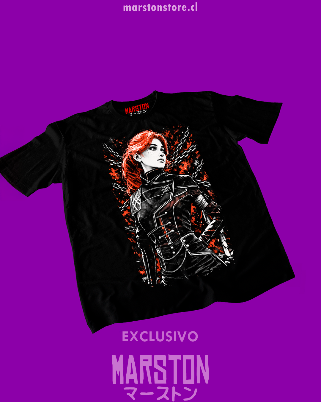 Polera negra Clair Obscur: Expedition 33 con diseño de Maelle