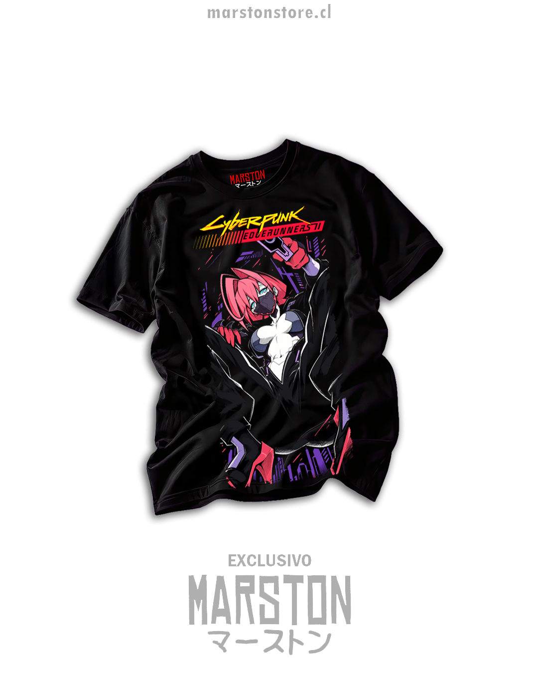 Polera negra Cyberpunk Edgerunners 2 - Talia, diseño 01