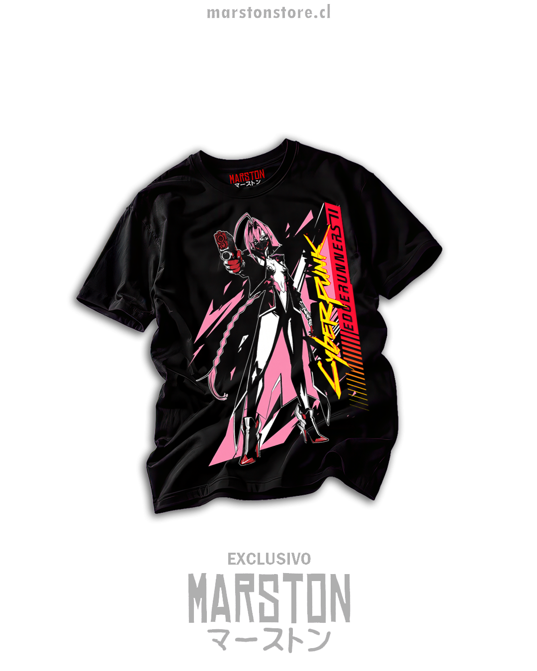 Polera negra Cyberpunk Edgerunners 2 - Talia, diseño 02