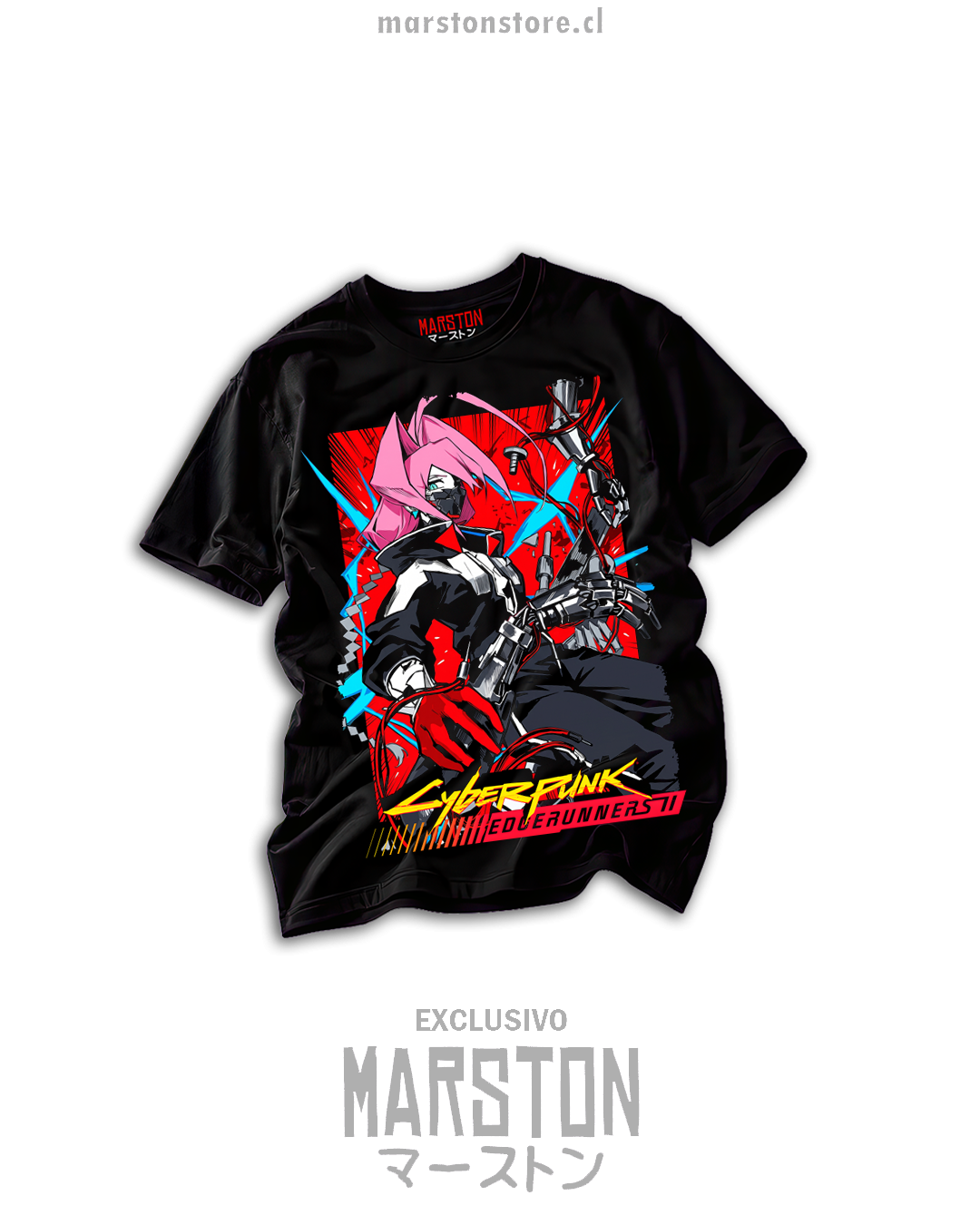 Polera negra Cyberpunk Edgerunners 2 - Talia, diseño 04