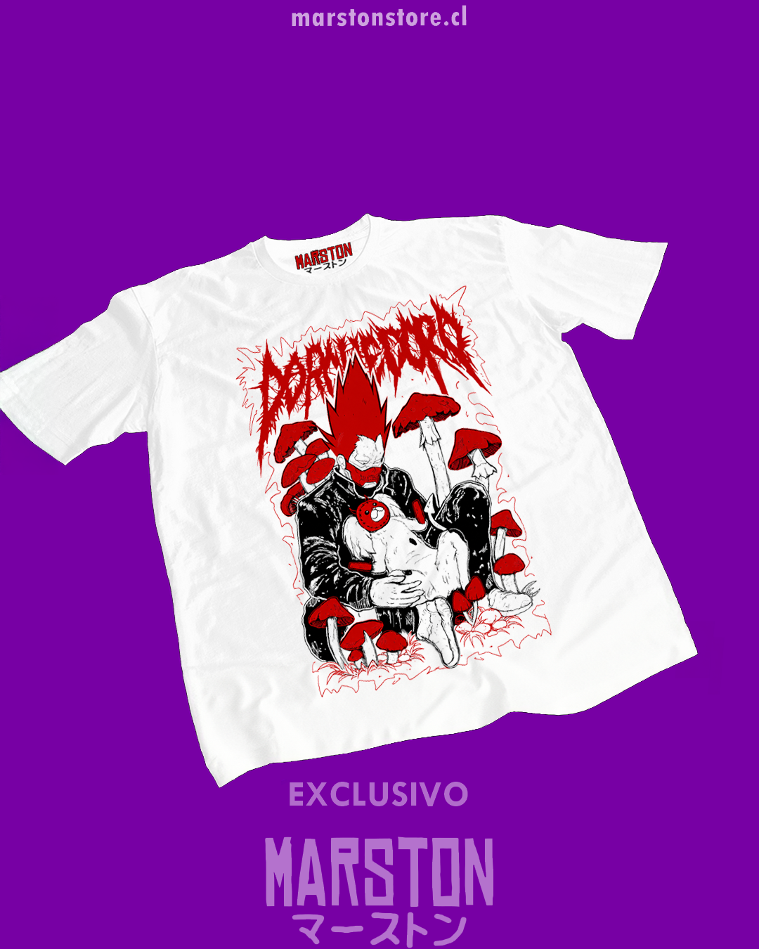 Polera blanca Dorohedoro con diseño inspirado en el anime