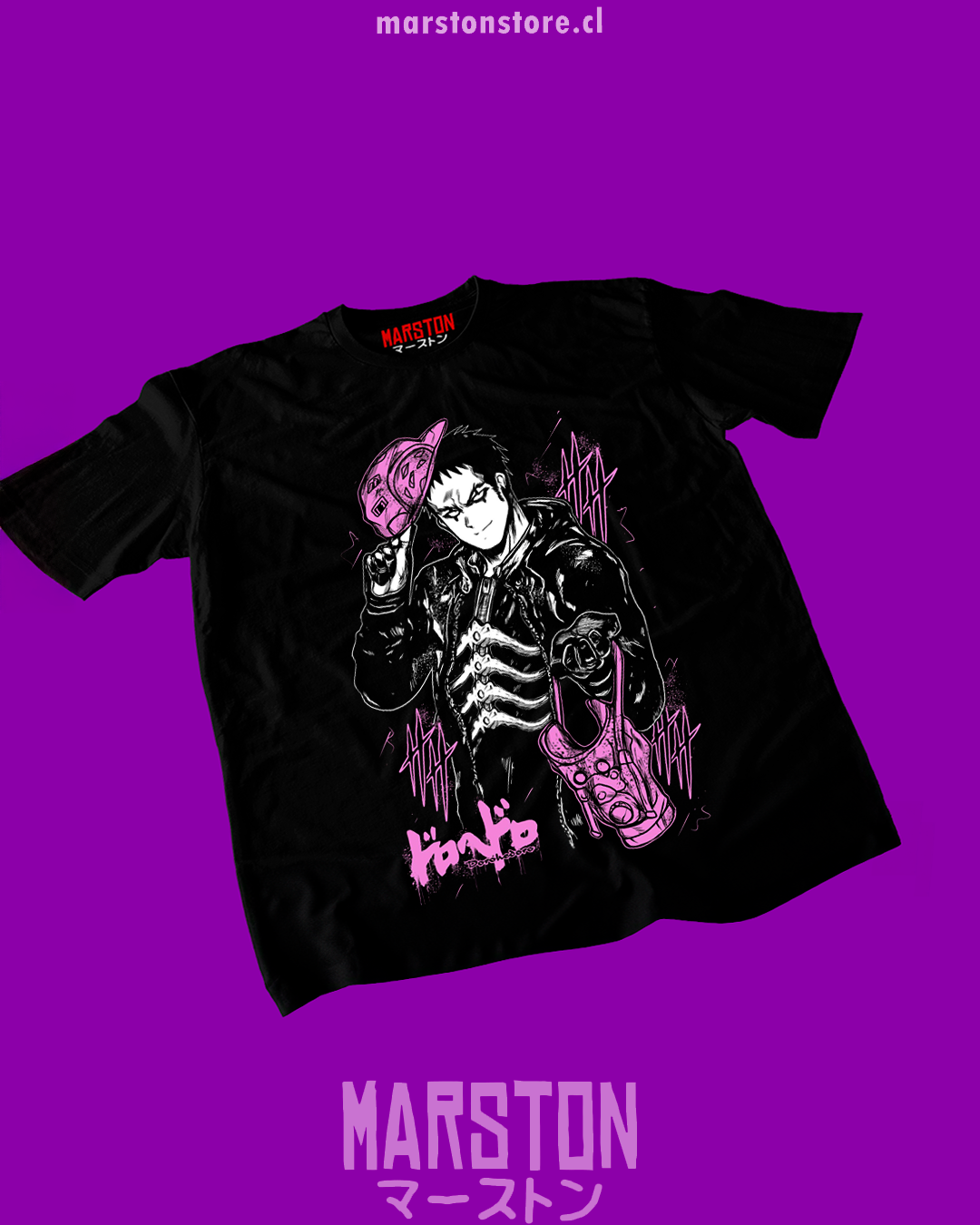 Polera negra Dorohedoro con diseño inspirado en el anime