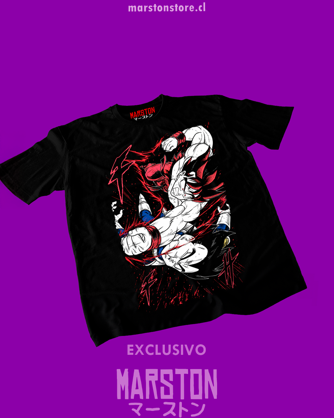 Polera negra Dragon Ball Z con Goku vs Vegeta