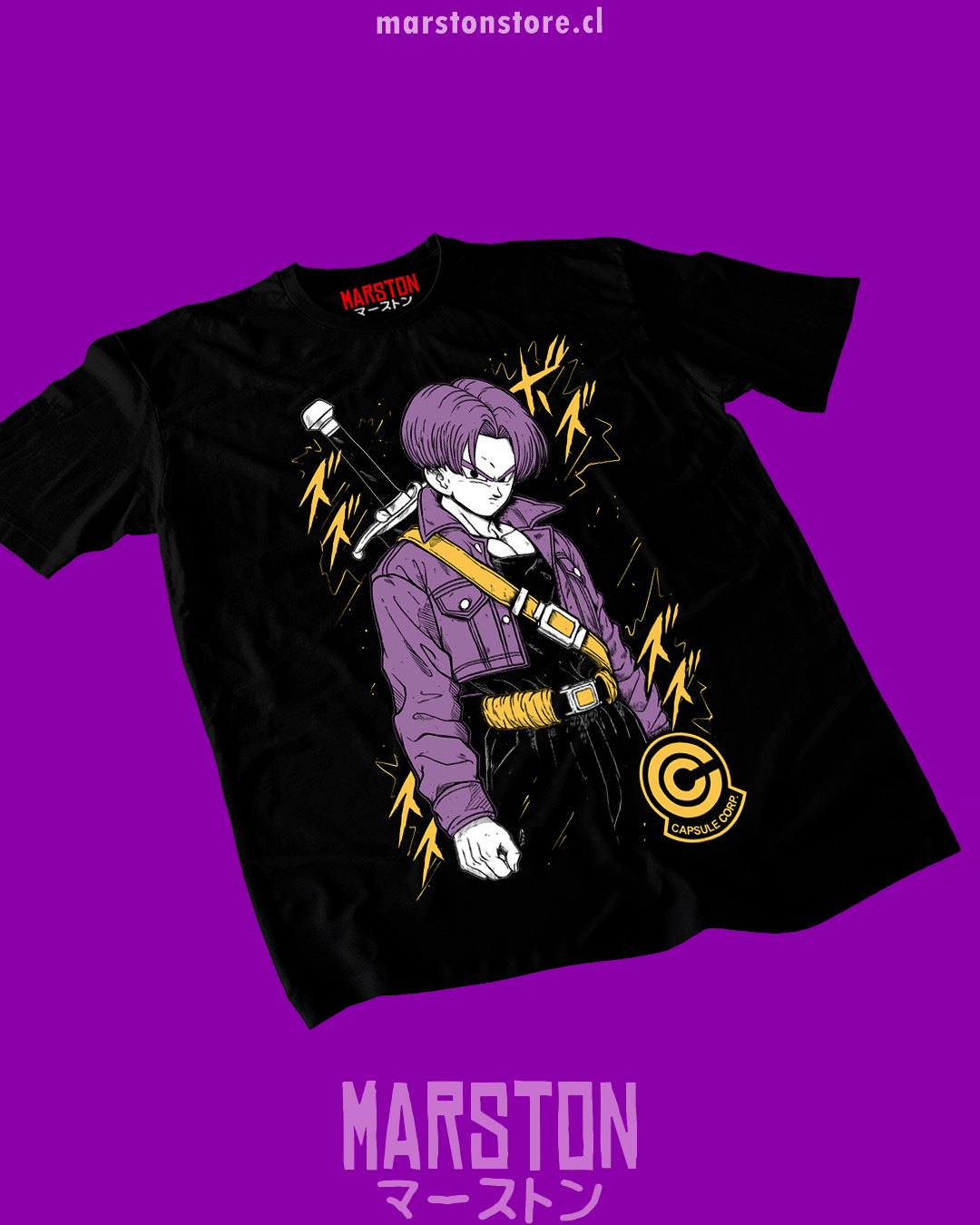 Polera negra Dragon Ball Z con Trunks del futuro