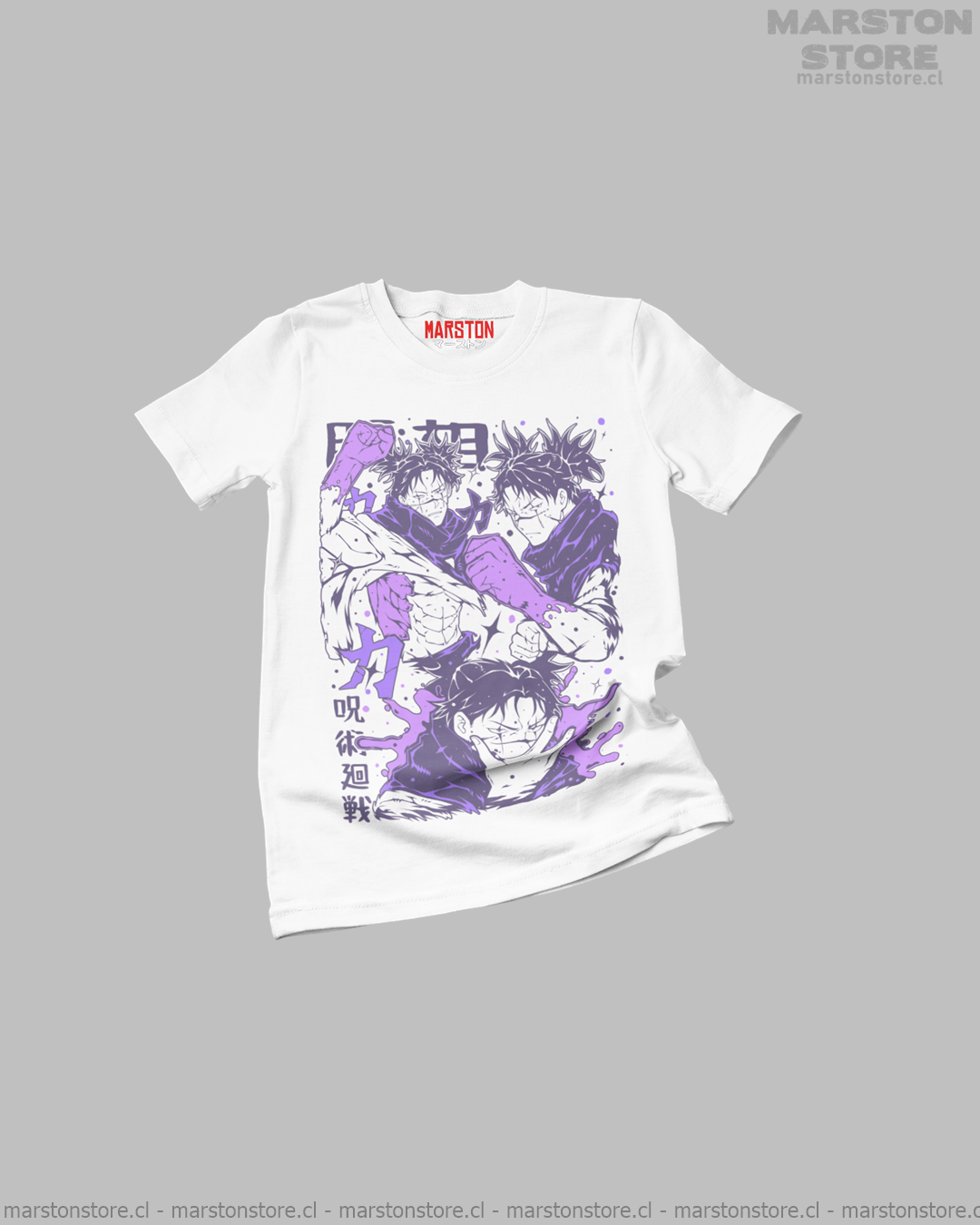 Polera blanca Jujutsu Kaisen con diseño de Choso