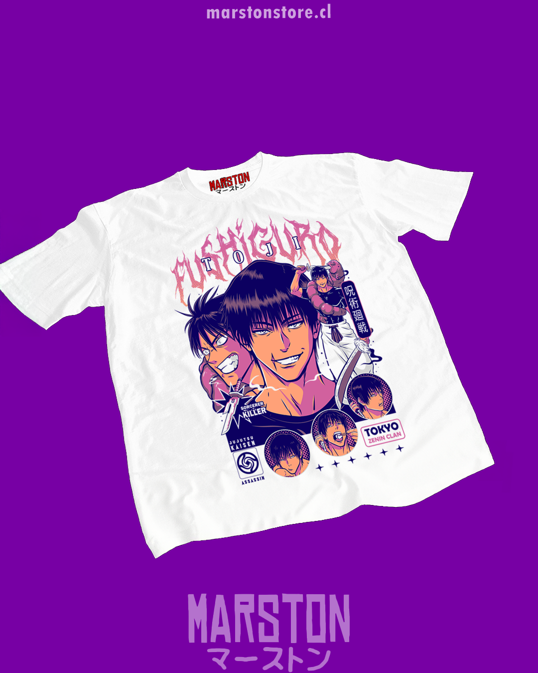 Polera con diseño de Toji Fushiguro de Jujutsu Kaisen