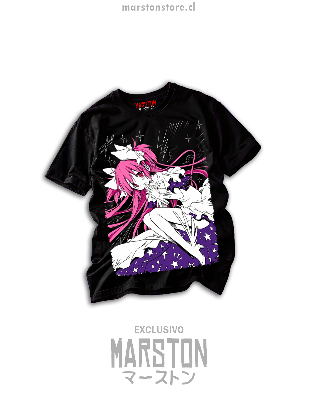 Polera negra Puella Magi Madoka Magica con Madoka Kaname