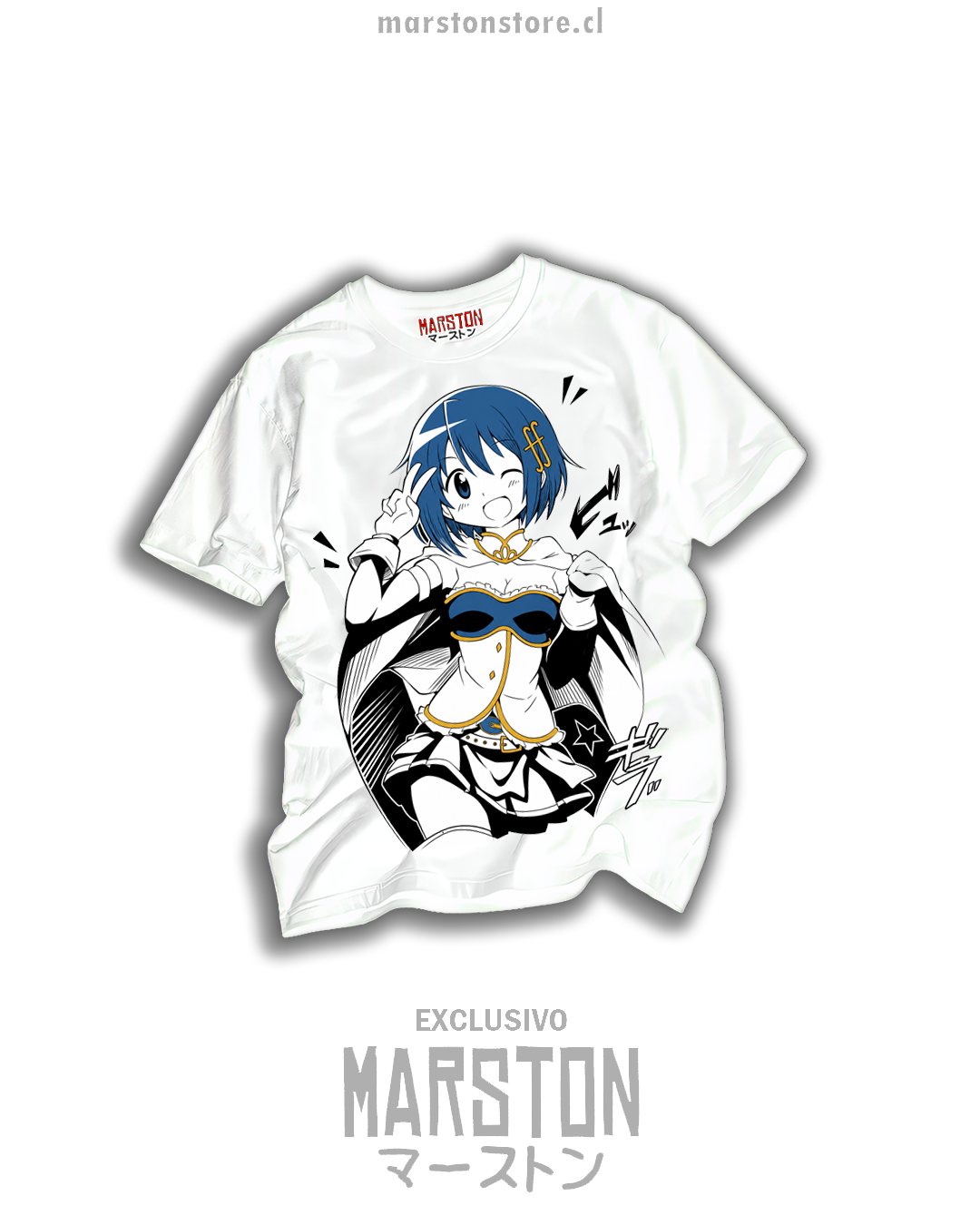 Polera blanca Puella Magi Madoka Magica con Sayaka Miki