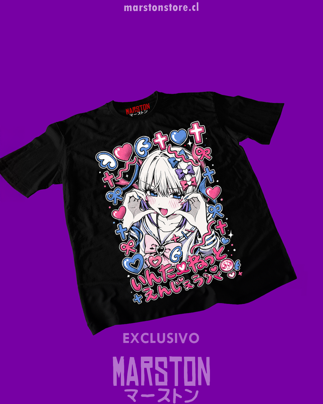 Polera negra con diseño de Needy Girl Overdose