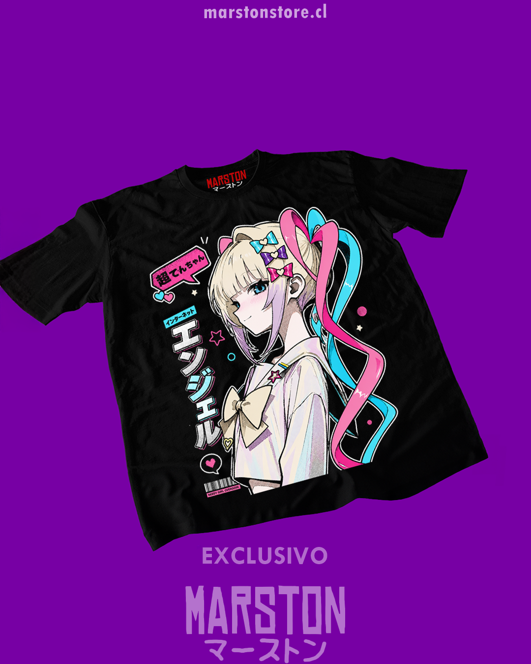 Polera negra con diseño de Needy Girl Overdose