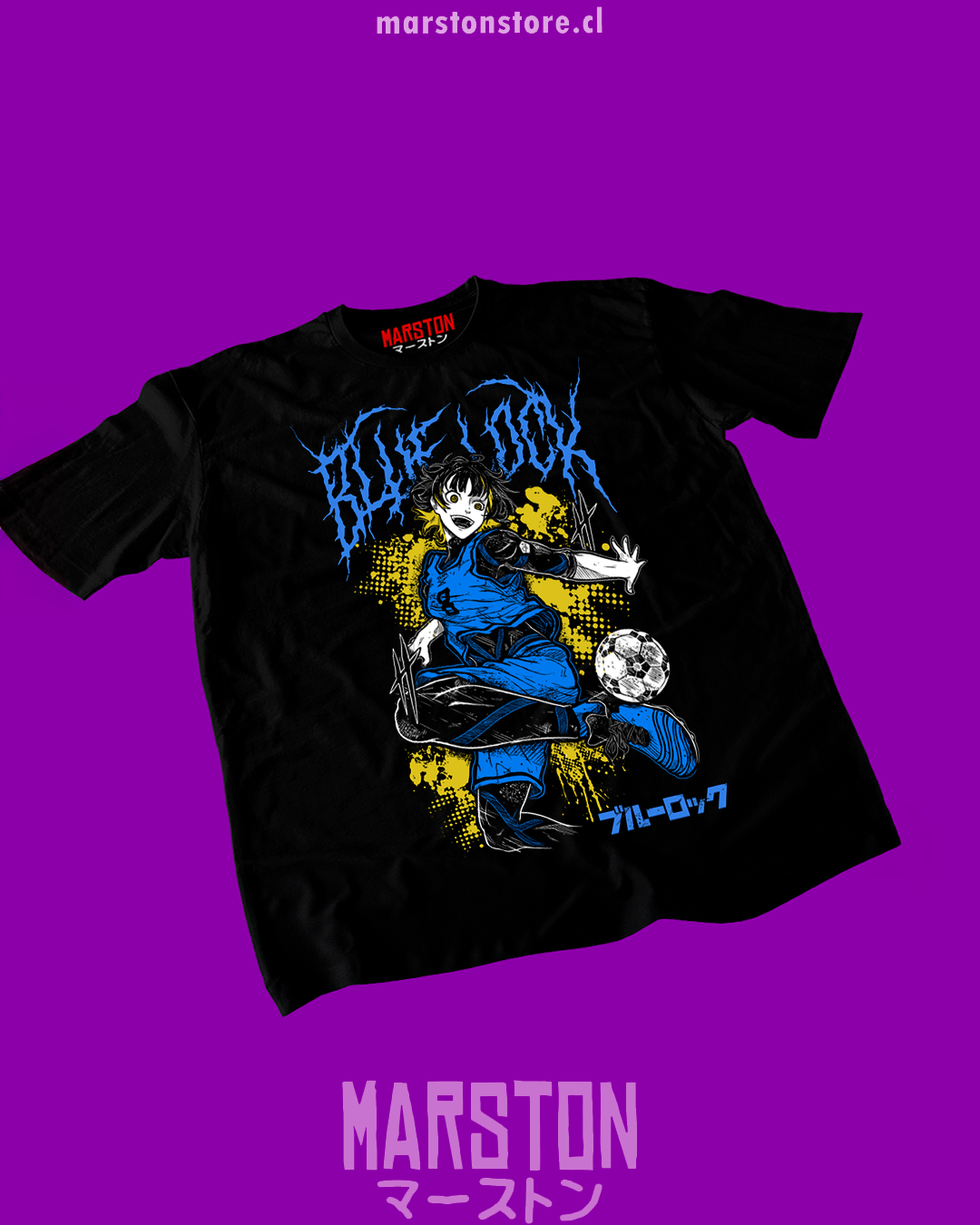 Polera negra de Blue Lock con Meguru Bachira