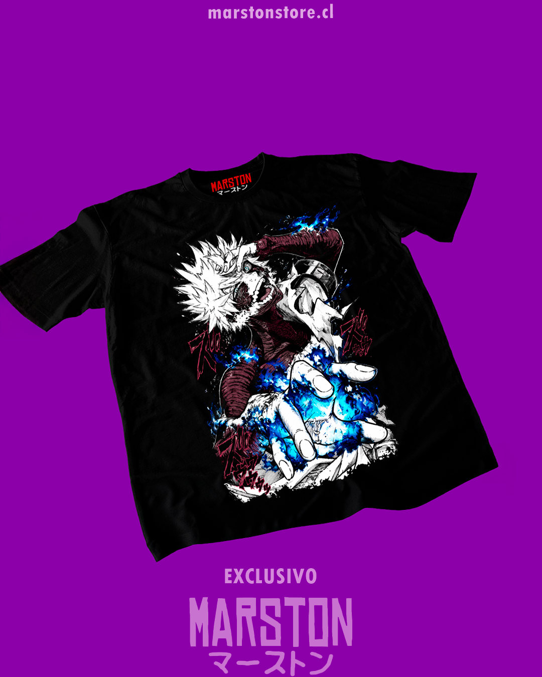 Polera negra de Boku no Hero Academia (My Hero Academia) con diseño anime