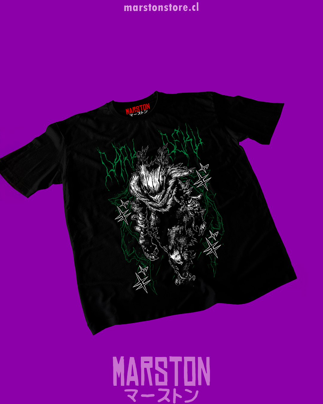 Polera negra de Boku no Hero Academia (My Hero Academia) con Izuku Midoriya