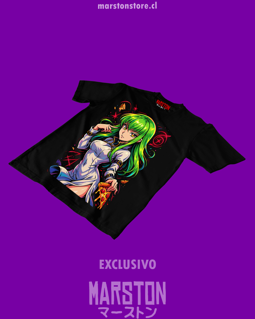 Polera negra de Code Geass con C.C.