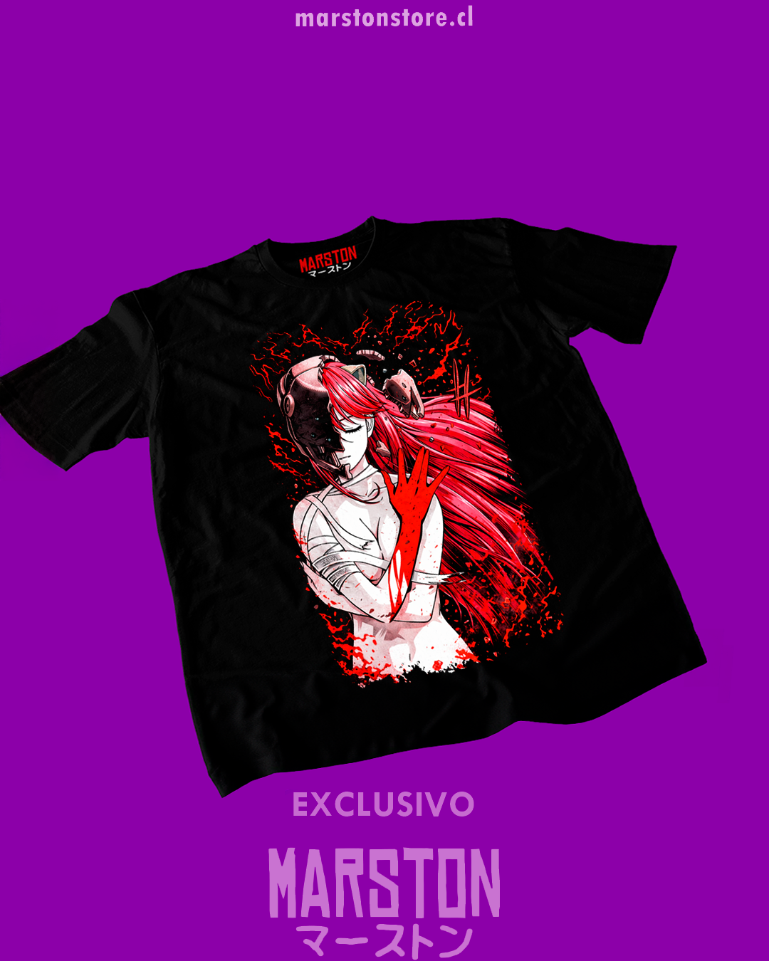 Polera negra de Elfen Lied con Lucy