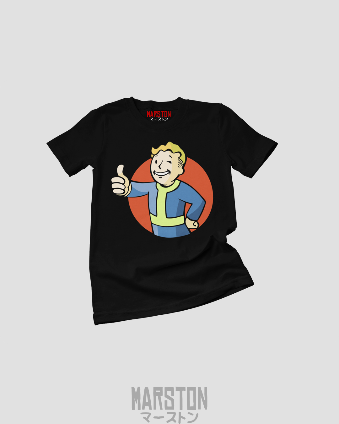 Polera negra de Fallout con Vault Boy