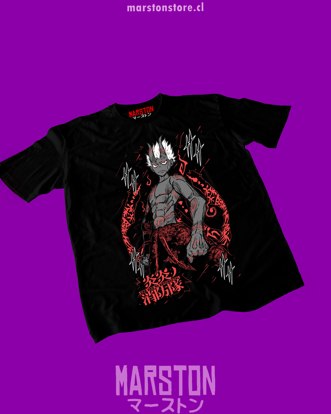 Polera negra de Fire Force
