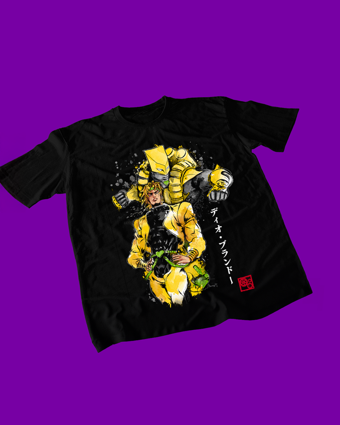 Polera negra de JoJo's Bizarre Adventure con Dio Brando