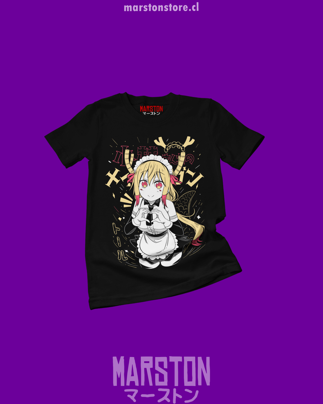 Polera negra de Kobayashi-san Chi no Maid Dragon con Tohru