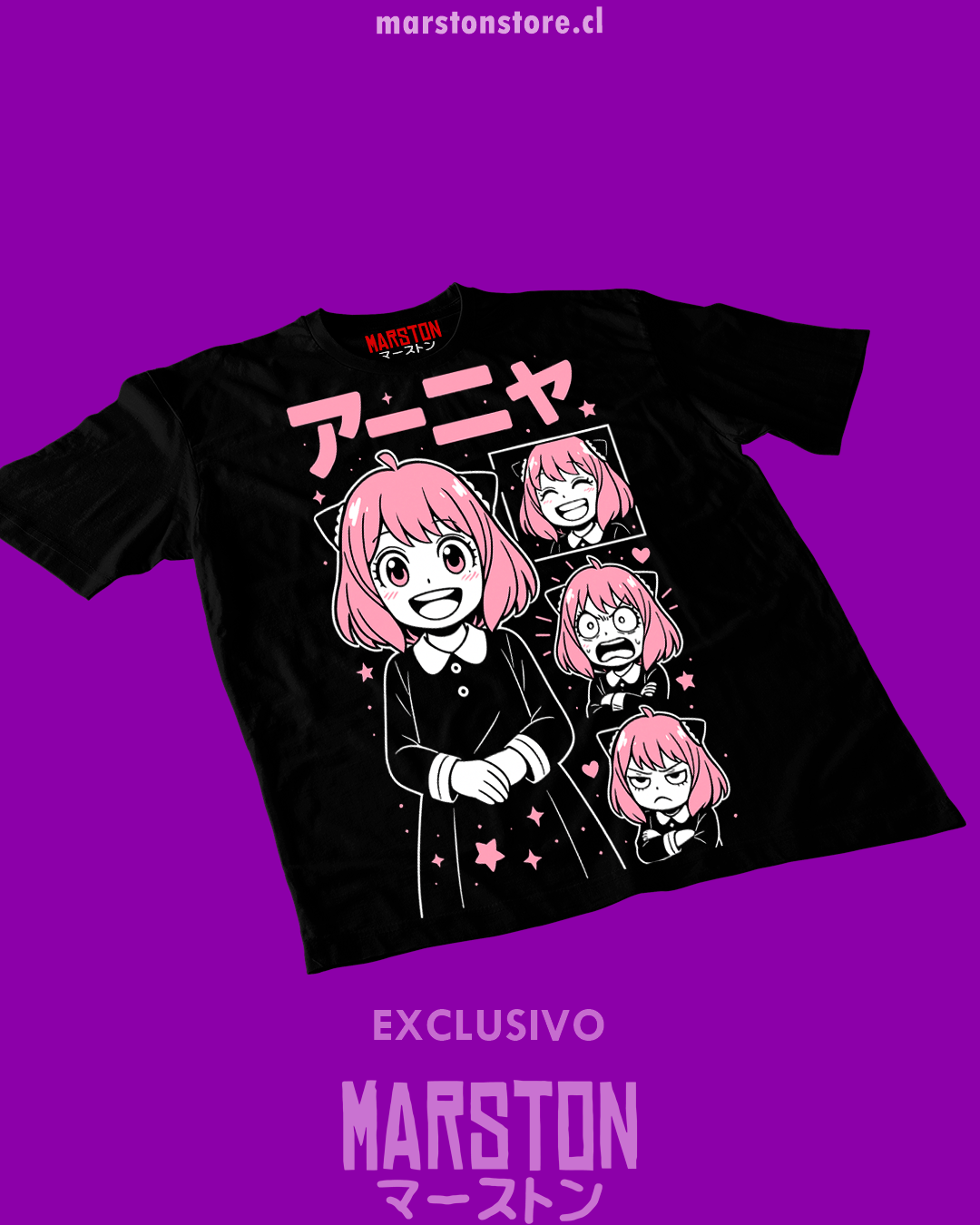 Polera negra de Spy x Family con Anya Forger