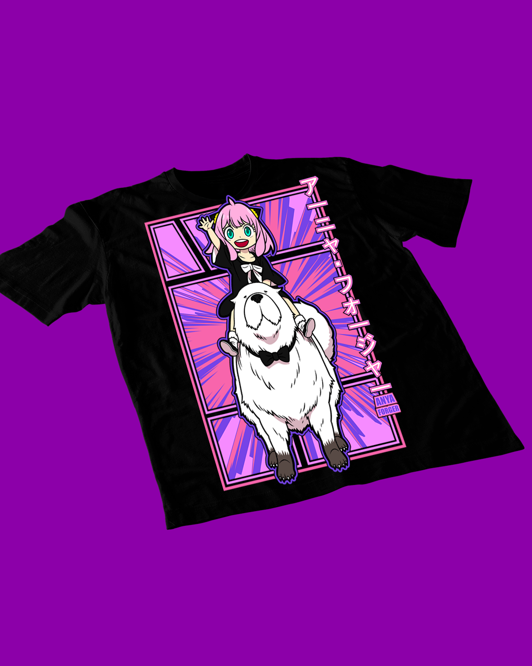 Polera negra de Spy x Family con Anya Forger