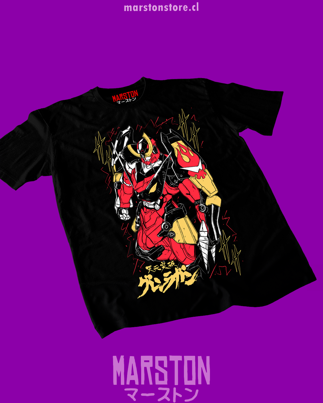 Polera negra de Tengen Toppa Gurren Lagann