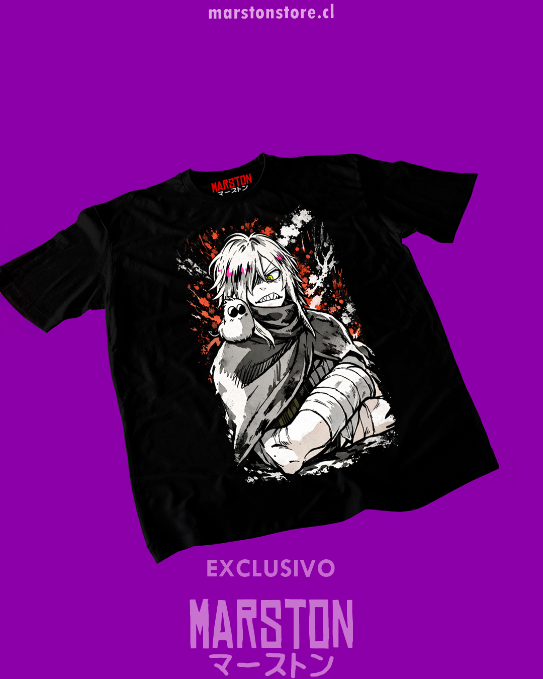 Polera negra de Tengen Toppa Gurren Lagann con Viral