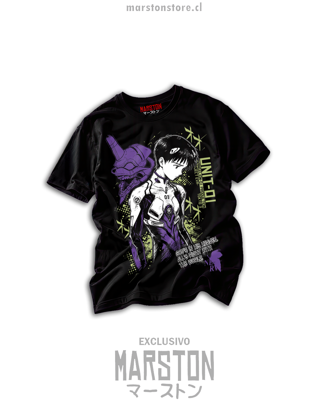 Polera Neon Genesis Evangelion - Shinji Ikari y EVA-01