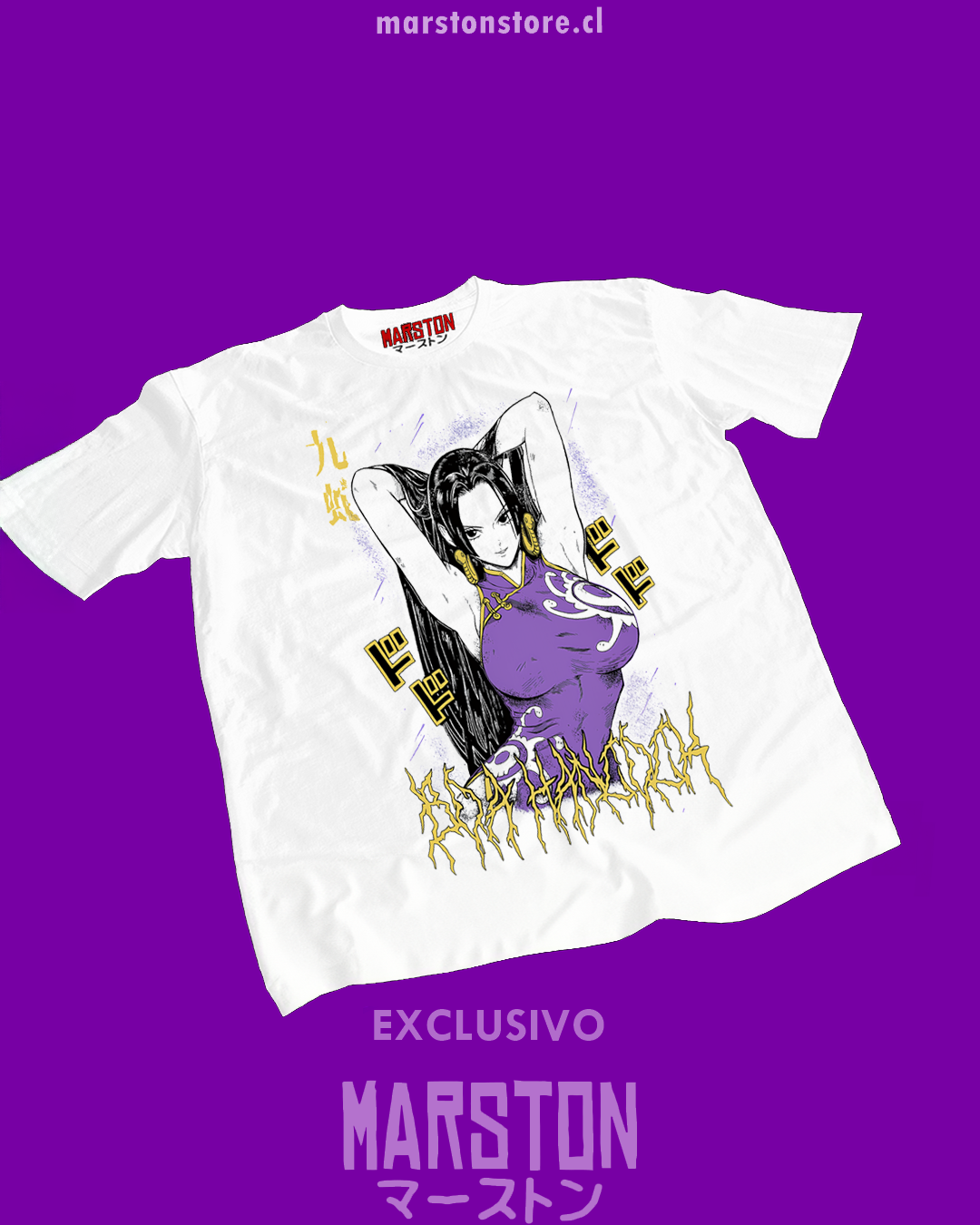 Polera blanca One Piece con diseño de Boa Hancock