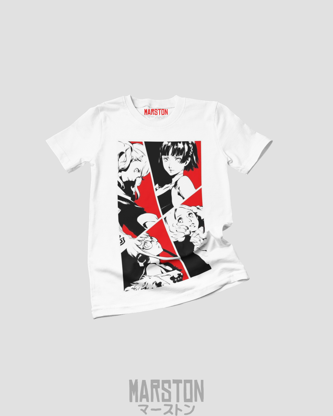 Polera blanca con diseño de Persona 5