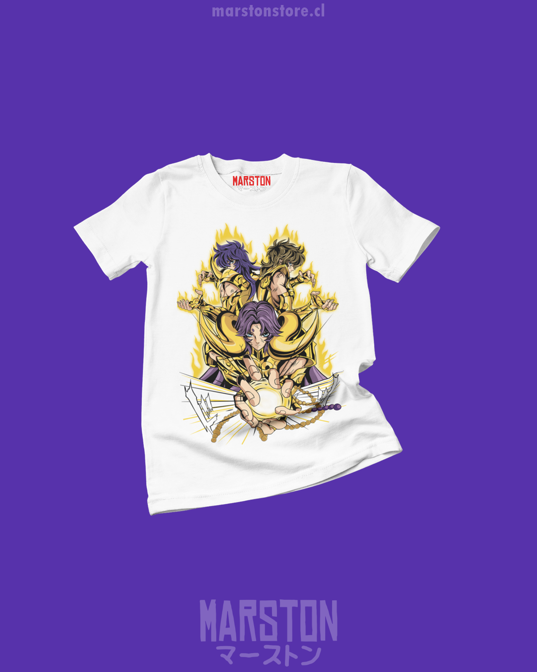 Polera blanca de Saint Seiya / Los Caballeros del Zodiaco