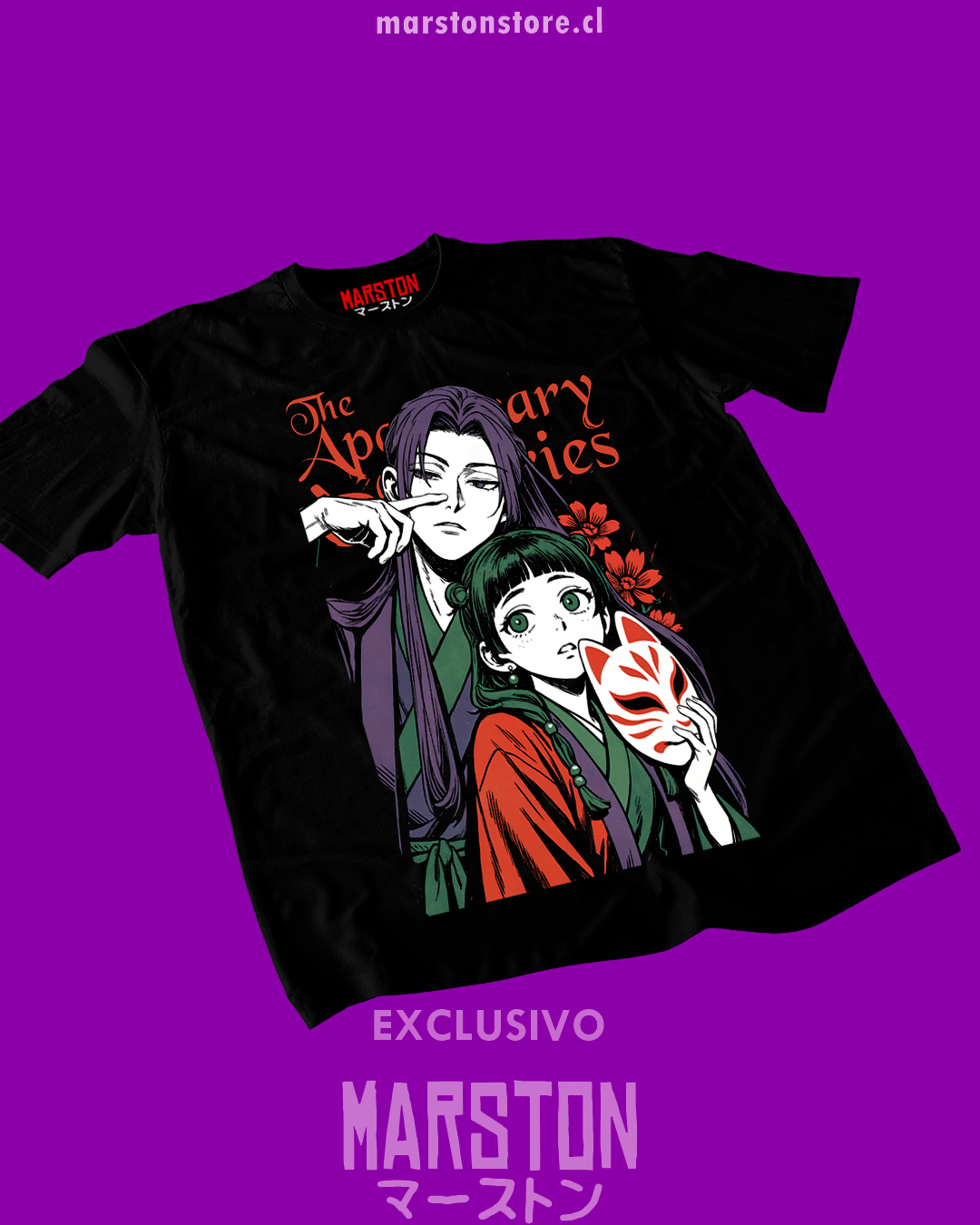 Polera negra The Apothecary Diaries, Los diarios de la boticaria (Kusuriya no Hitorigoto), con Maomao y Jinshi