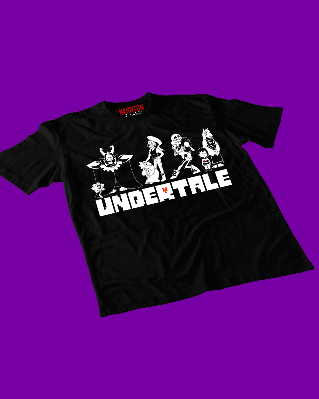 Polera negra con diseño de Undertale