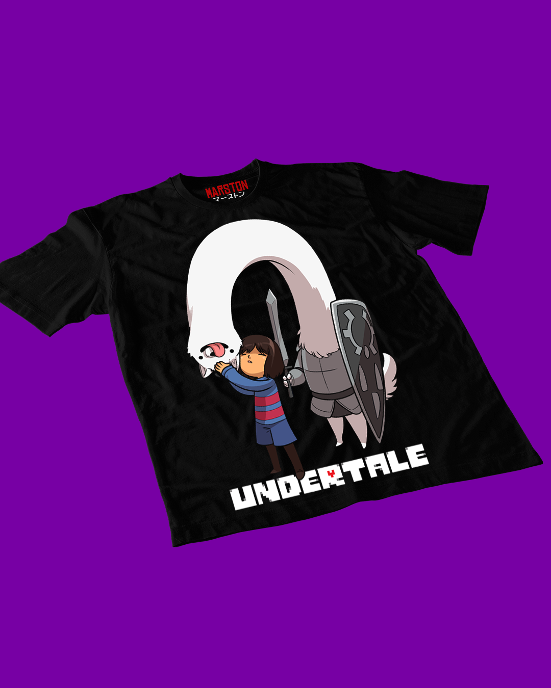 Polera negra con diseño de Undertale