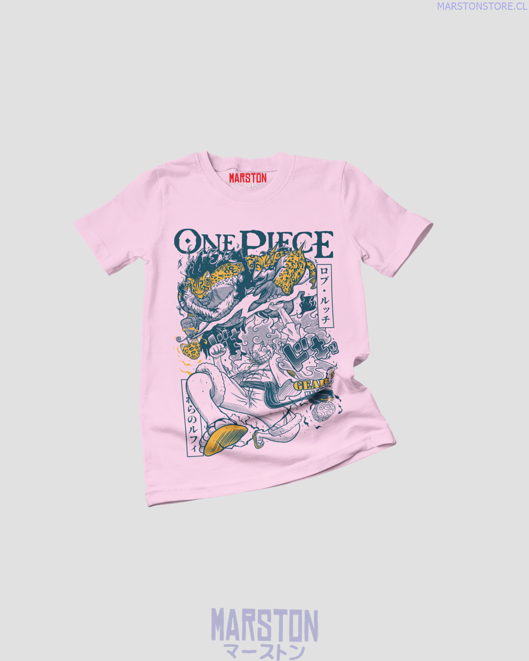 Polera One Piece - Luffy Gear 5 vs Rob Lucci