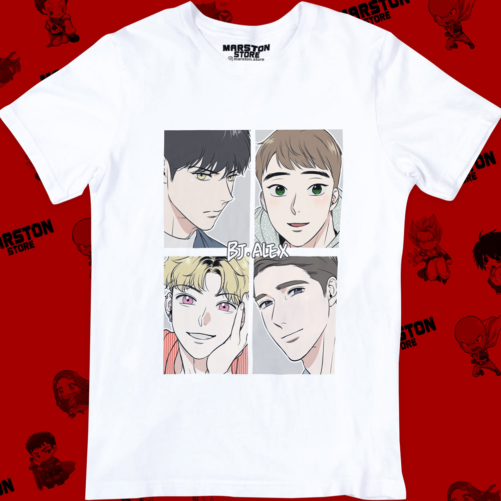 Polera blanca de BJ Alex con Ahn Jiwon, Nam Dong-Gyun, Oh Chanwoo y MD