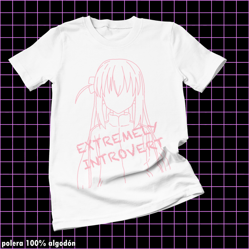 Polera blanca de Bocchi the Rock! con Hitori Gotoh