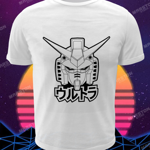 Polera blanca de Gundam