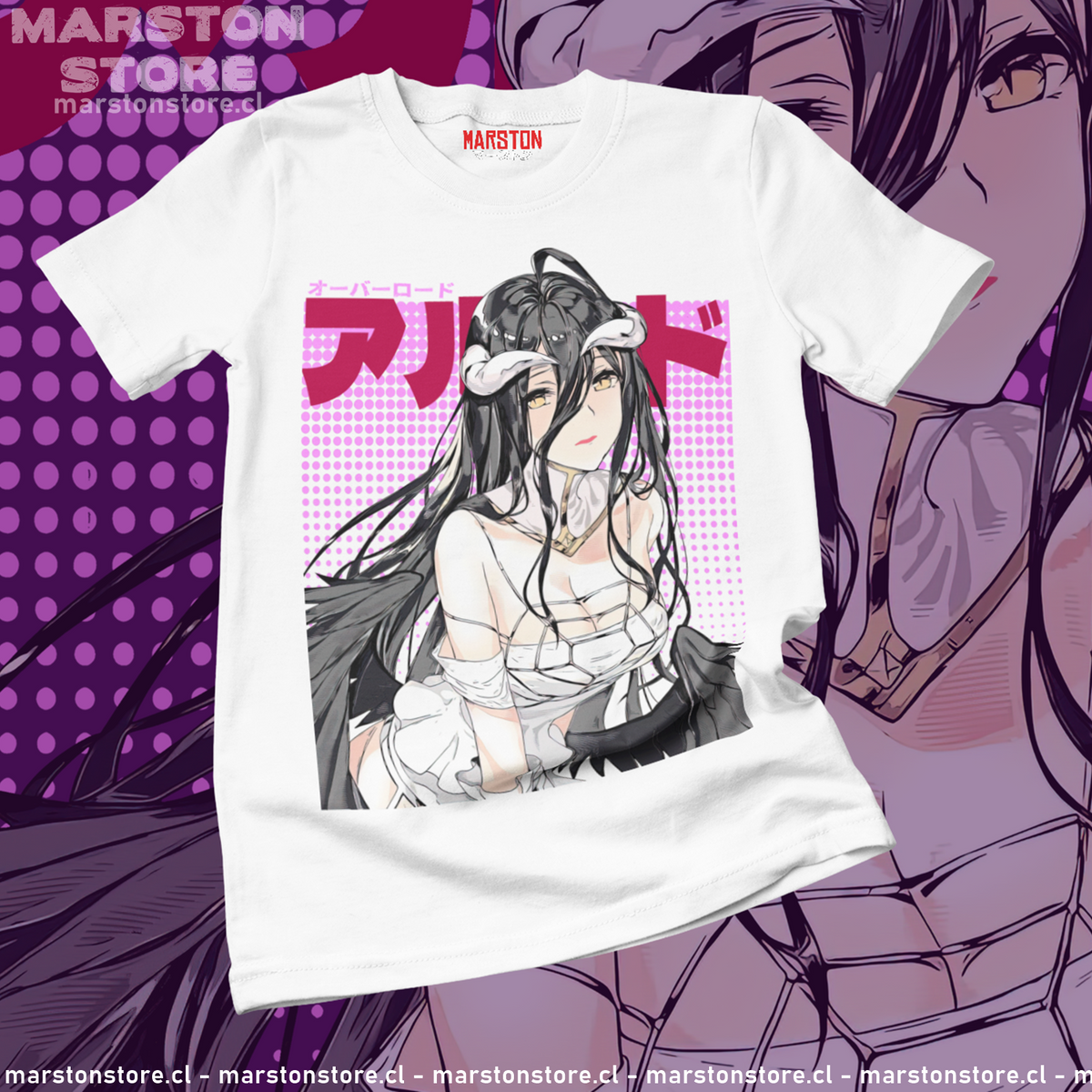 Polera blanca de Overlord con Albedo