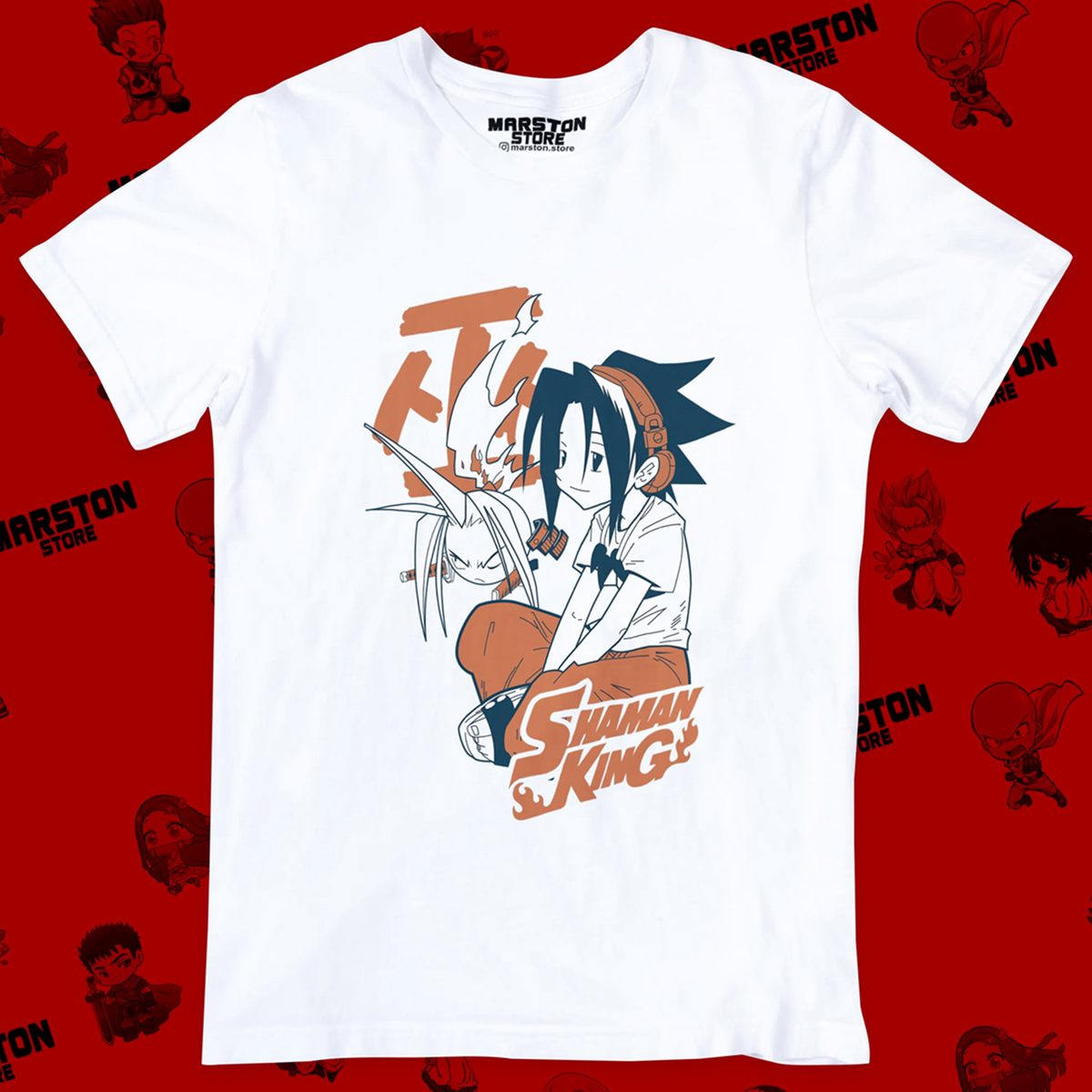 Polera blanca de Shaman King
