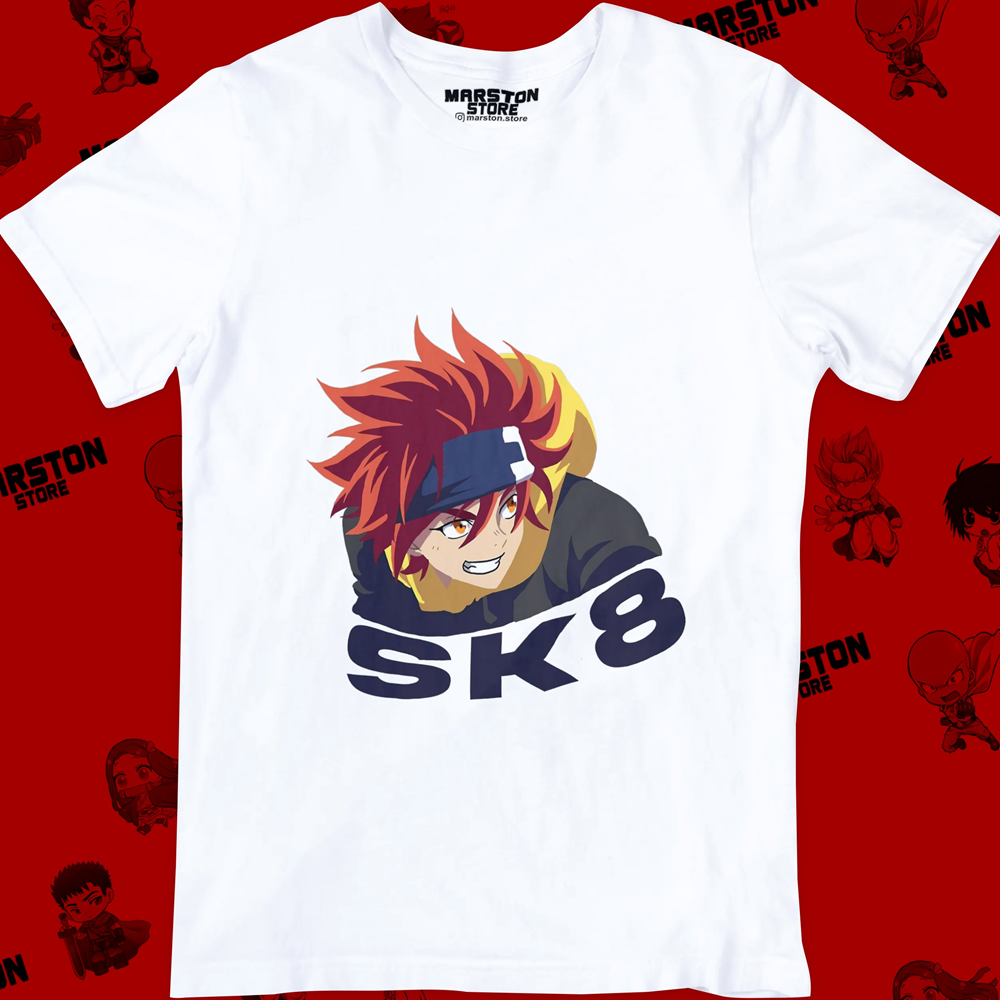 Polera blanca de SK∞ / Sk8 the Infinity con Reki Kyan