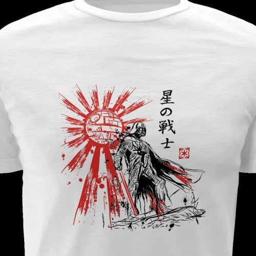 Polera blanca de Star Wars con Darth Vader