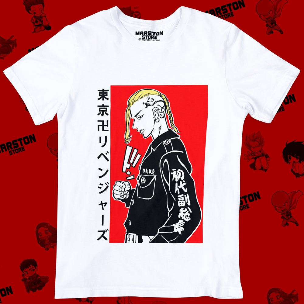 Polera blanca de Tokyo Revengers con Ken Ryuguji (Draken)