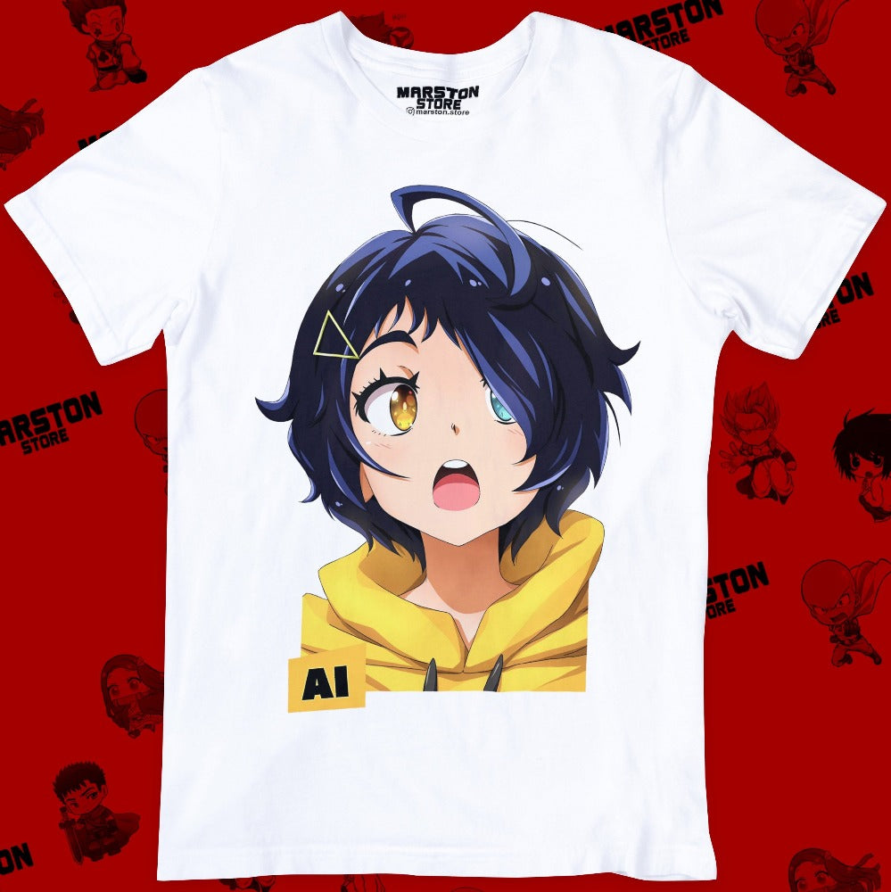 Polera blanca de Wonder Egg Priority con Ai Ohto