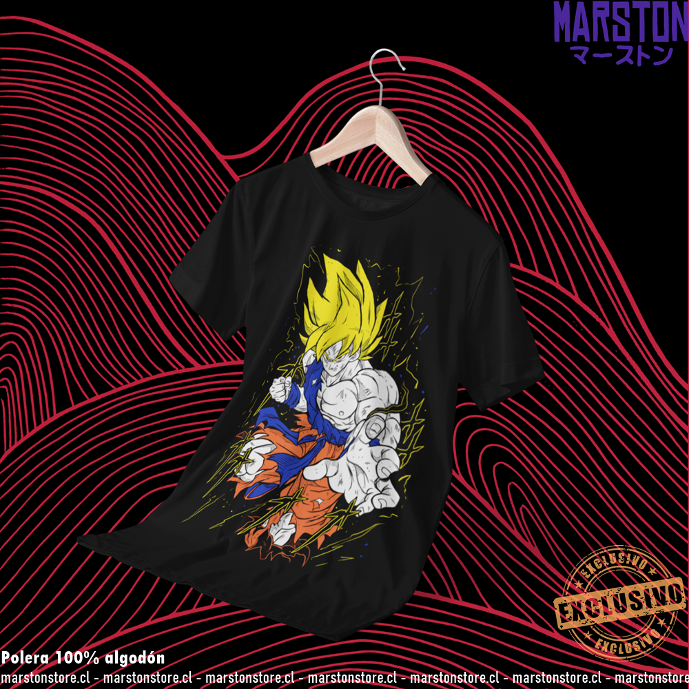 Polera negra Dragon Ball con Goku Super Saiyan