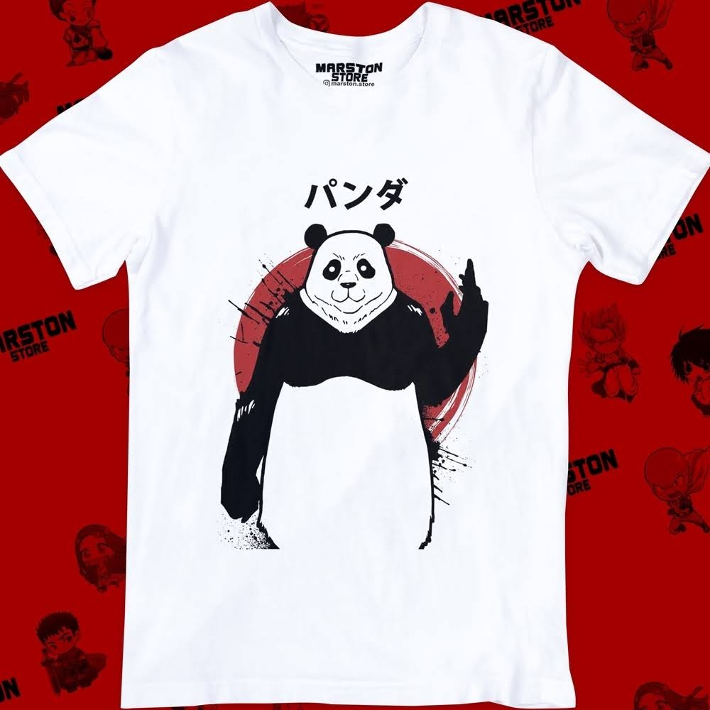 Polera blanca Jujutsu Kaisen con diseño de Panda